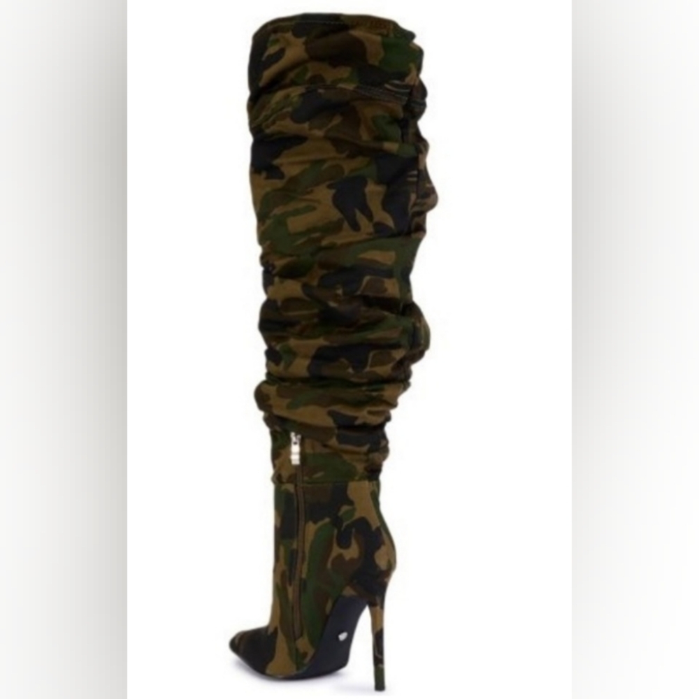 AKIRA Camouflage Heeled Boots - Picture 9 of 10